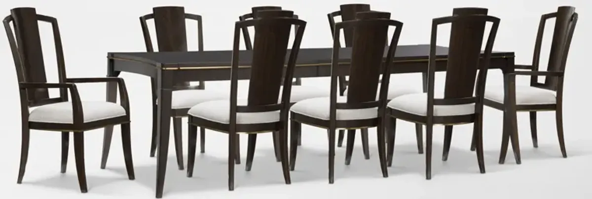 Manhattan Rectangular Dining Table with 6 Splat-Back Side Chairs and 2 Splat-Back Armchairs