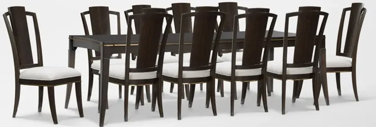 Manhattan Rectangular Dining Table with 10 Splat-Back Side Chairs