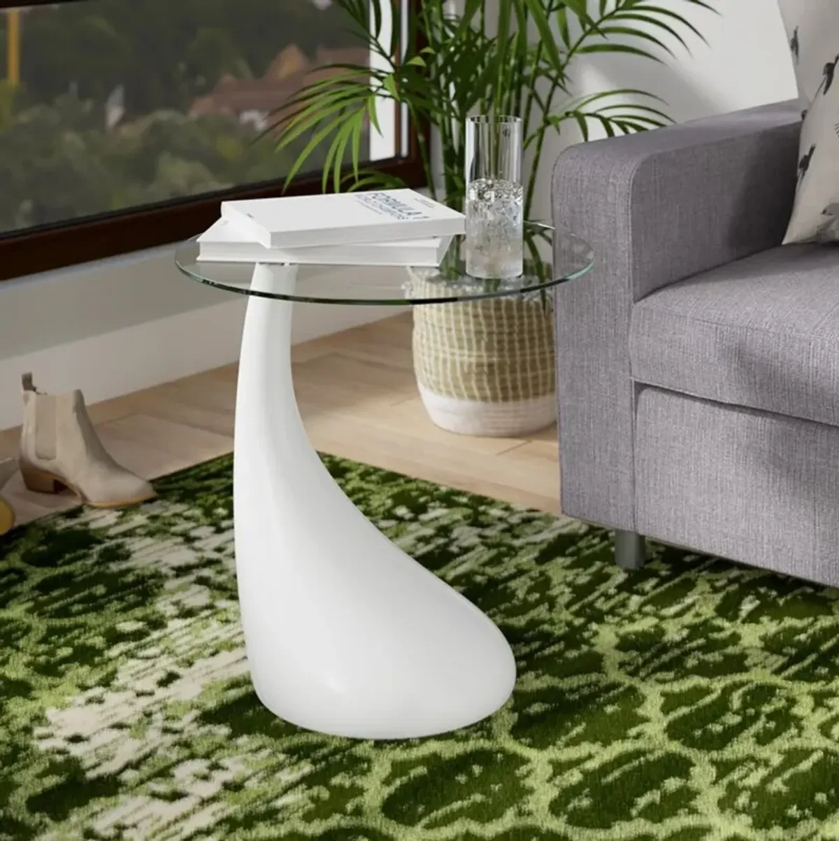 Draco Accent Table - White