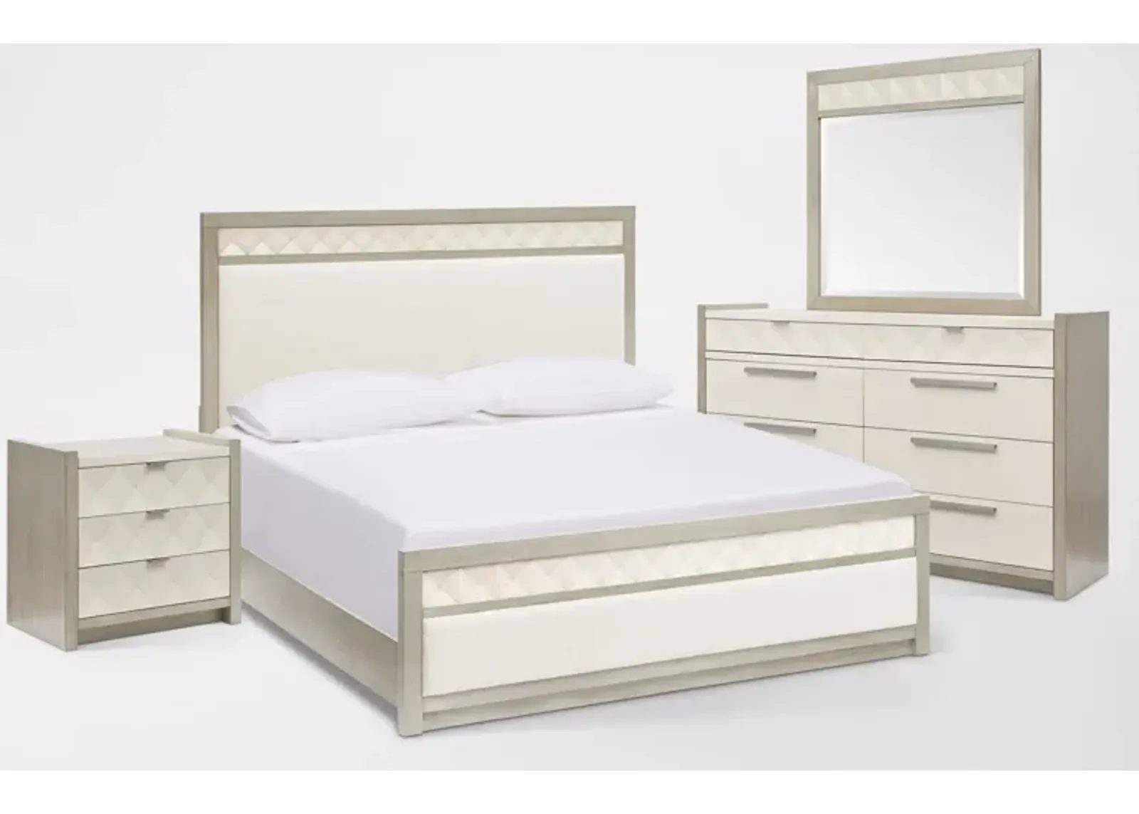 Coronado 6-Piece King Bedroom Set with Dresser, Mirror and Charging Nightstand