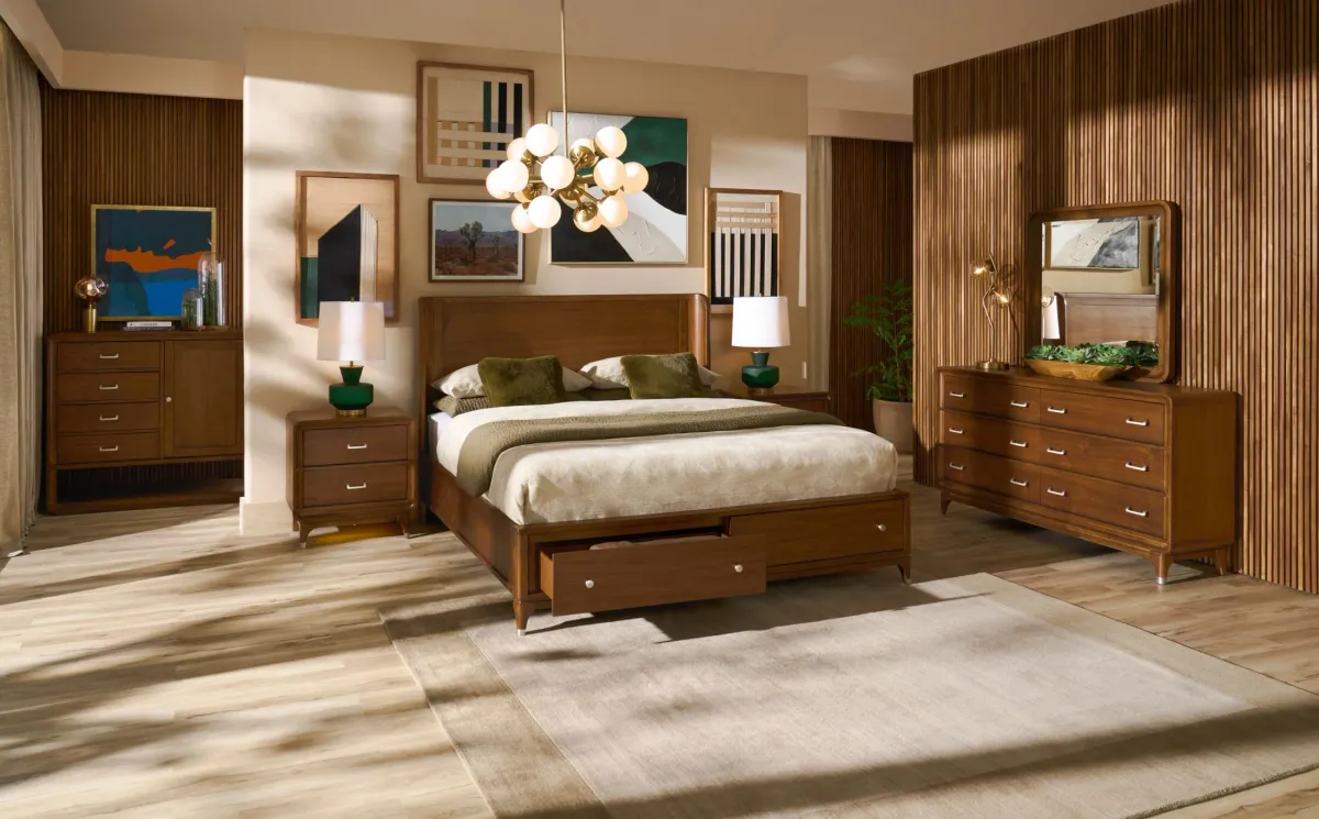 Chicago 5-Piece King Storage Bedroom Set with Dresser and Mirror