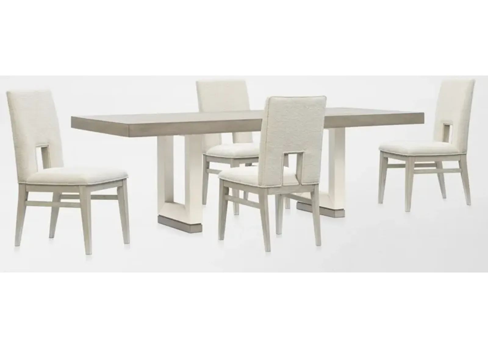 Coronado Extendable Dining Table and 4 Side Chairs