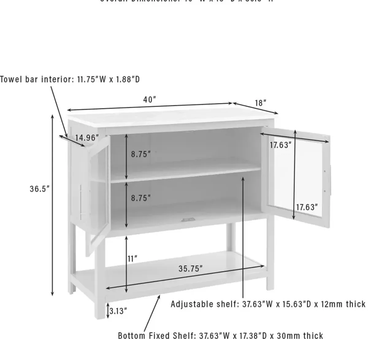 Aura Kitchen Island - Navy/White