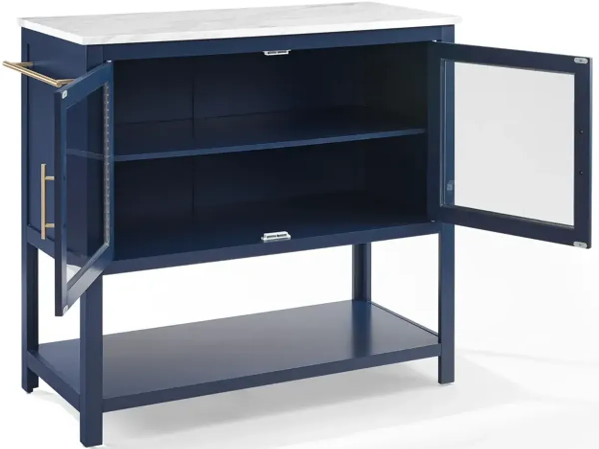 Aura Kitchen Island - Navy/White