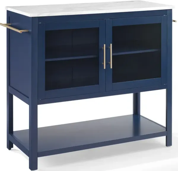 Flora Kitchen Island - Navy/White