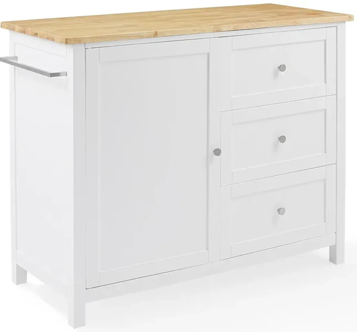 Elio Kitchen Island - White/Natural