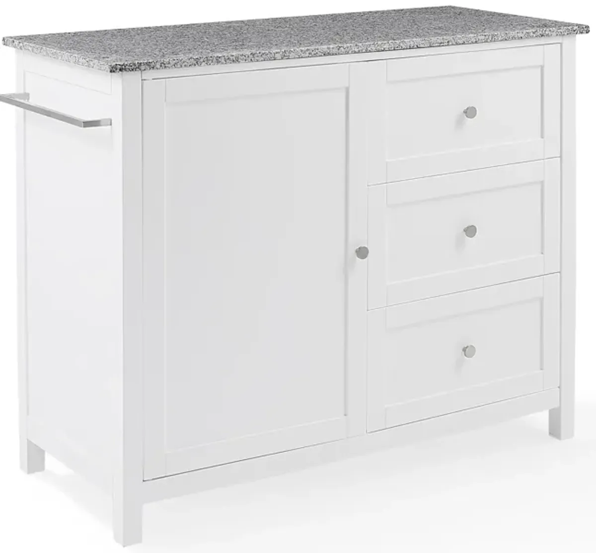 Elio Kitchen Island - White/Gray Granite