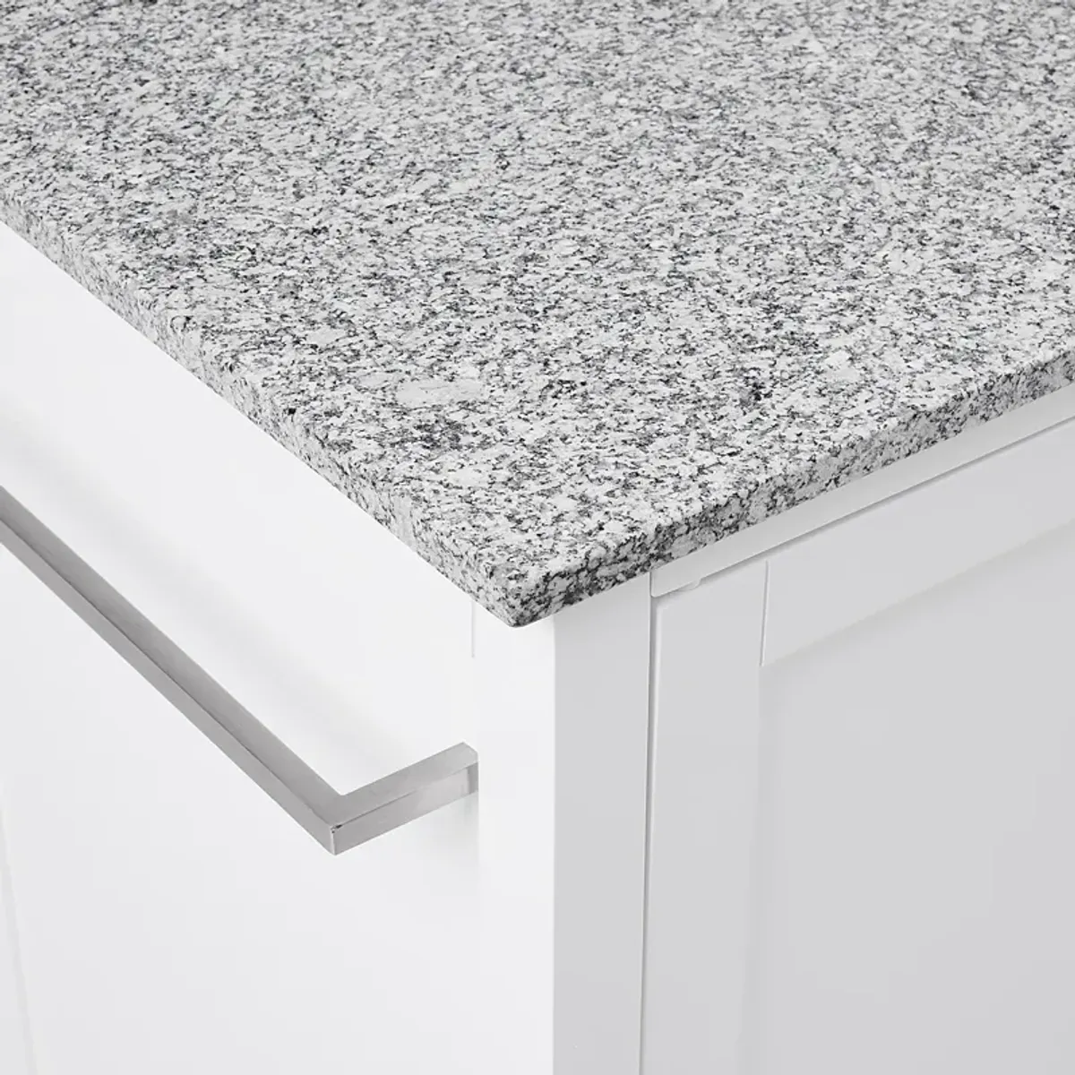 Elio Kitchen Island - White/Gray Granite