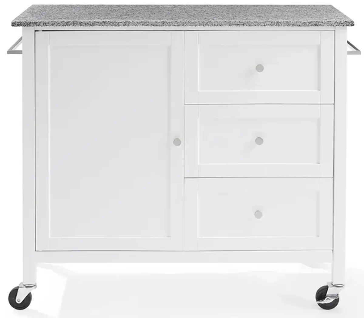 Elio Kitchen Island - White/Gray Granite