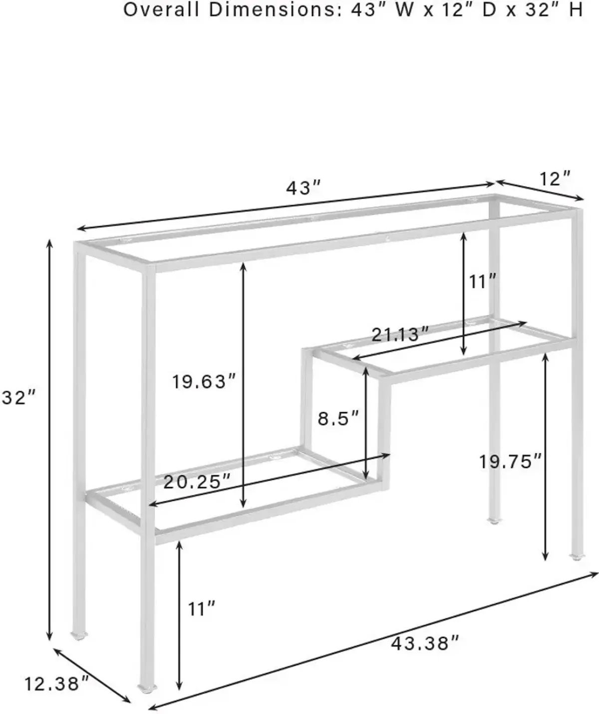 Tesly Console Table - Matte Black