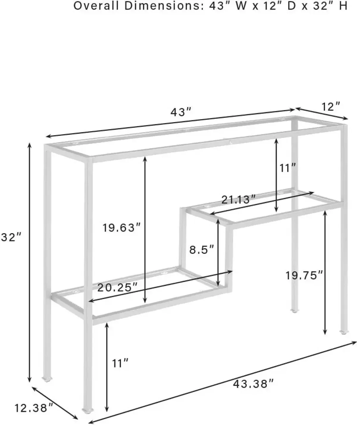 Tesly Console Table - Gold