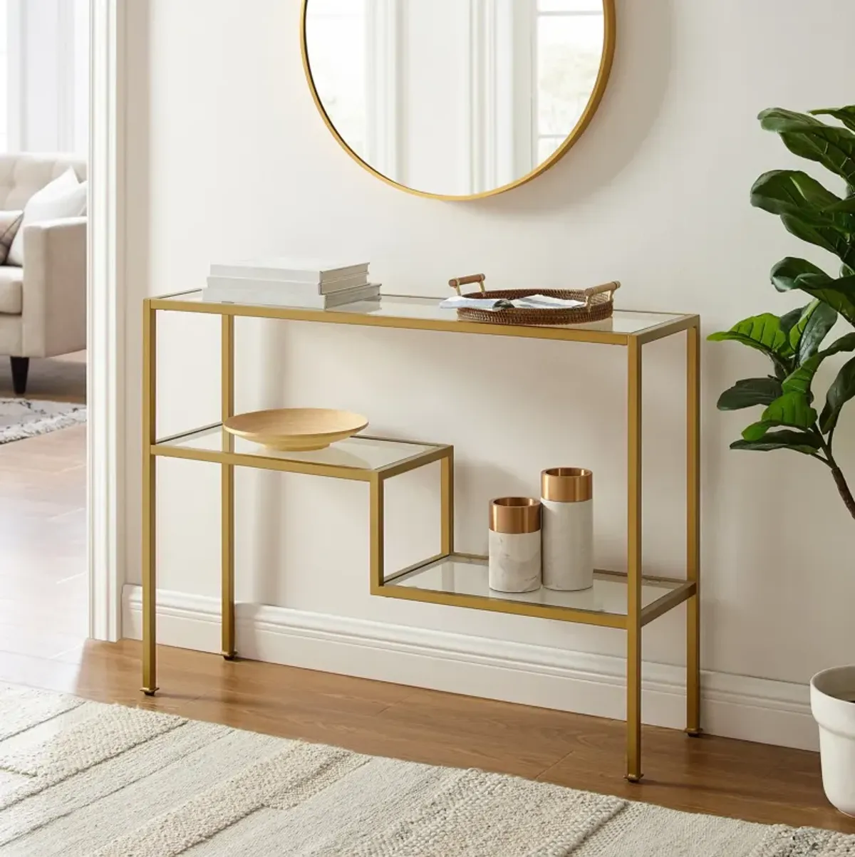 Tesly Console Table - Gold