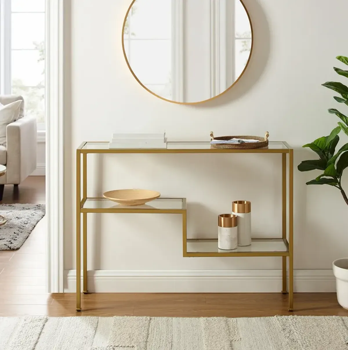 Tesly Console Table - Gold