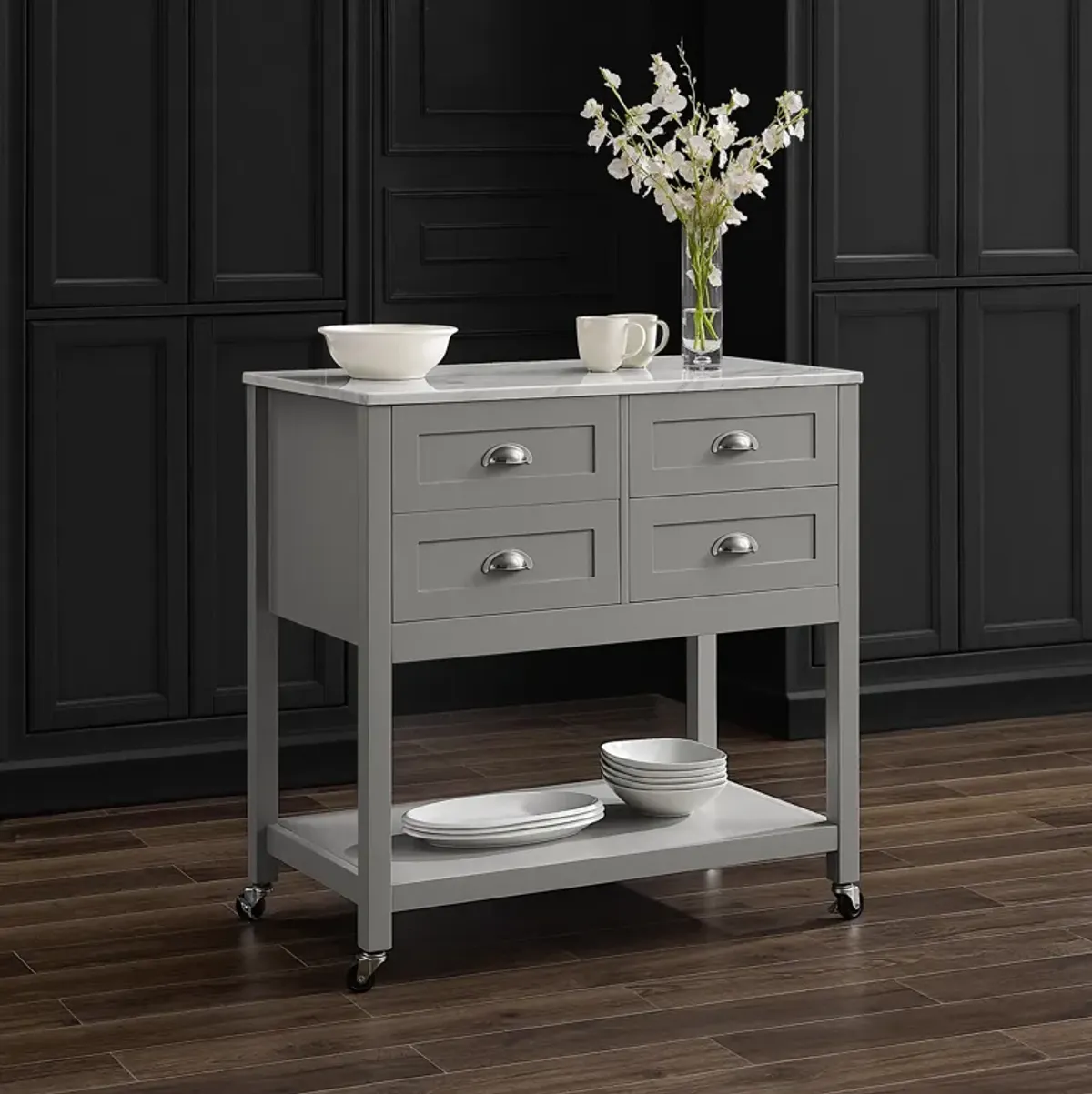 Dacre Kitchen Island - Gray/White