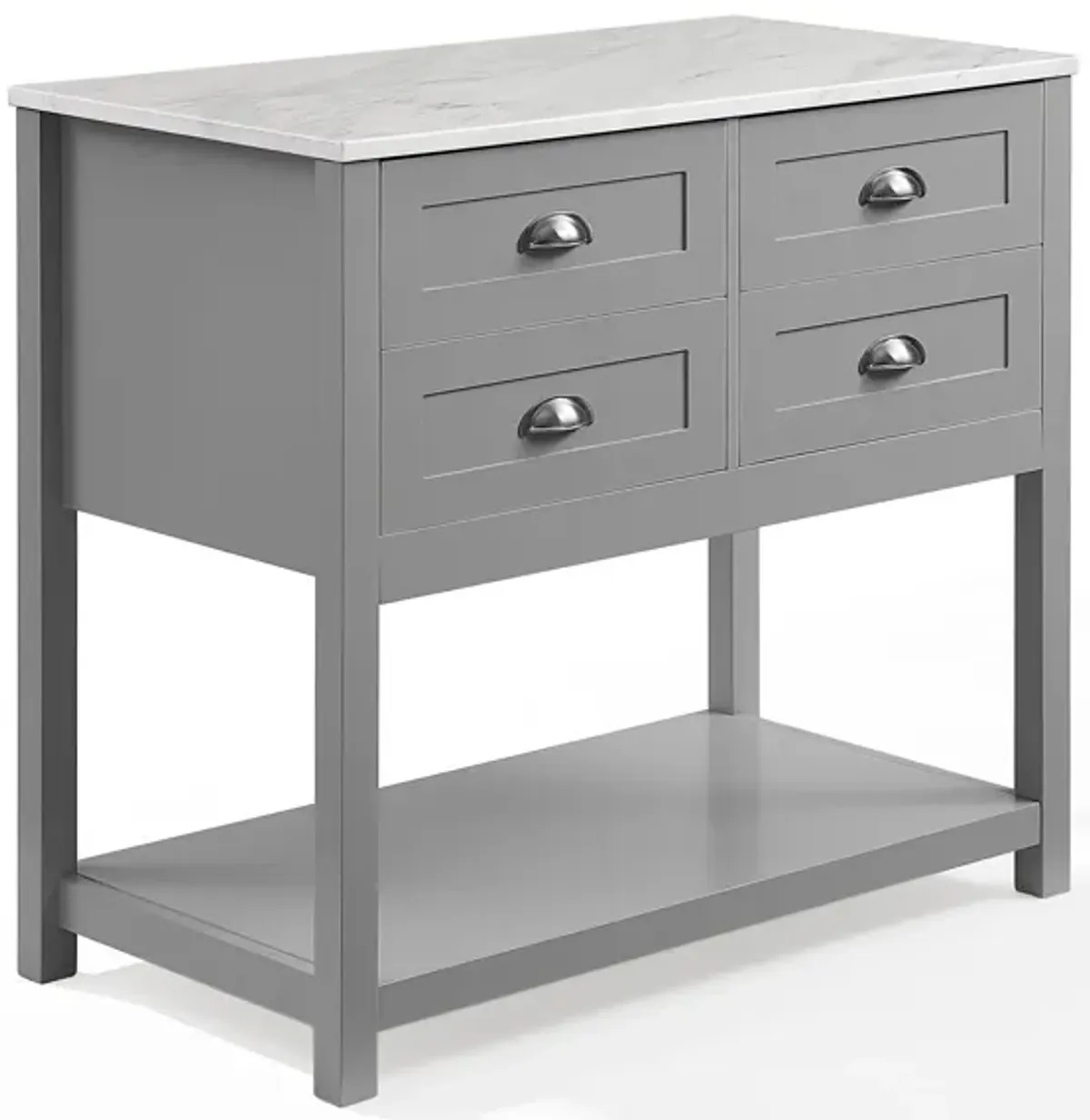 Dacre Kitchen Island - Gray/White