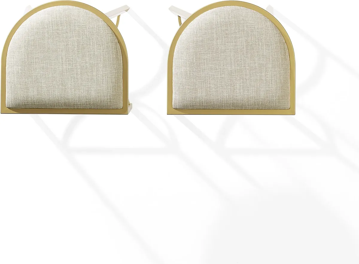 Huck Set of 2 Counter-Height Stools - Oatmeal/Gold