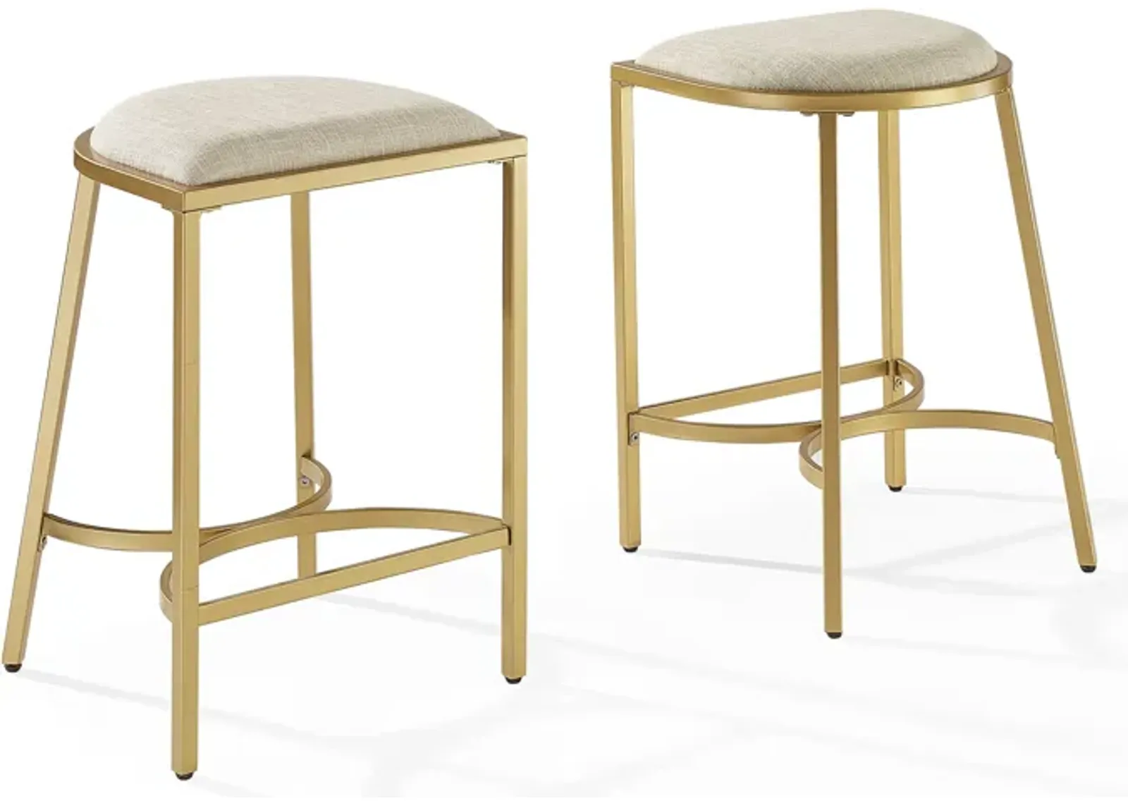 Huck Set of 2 Counter-Height Stools - Oatmeal/Gold