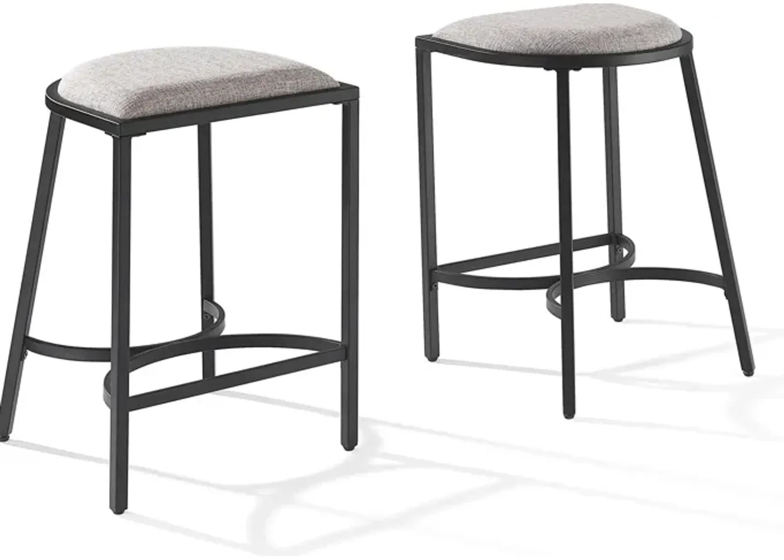 Huck Set of 2 Counter-Height Stools - Gray/Matte Black