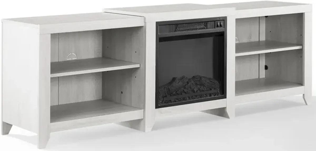 Andie 69" TV Stand with Fireplace - Whitewash