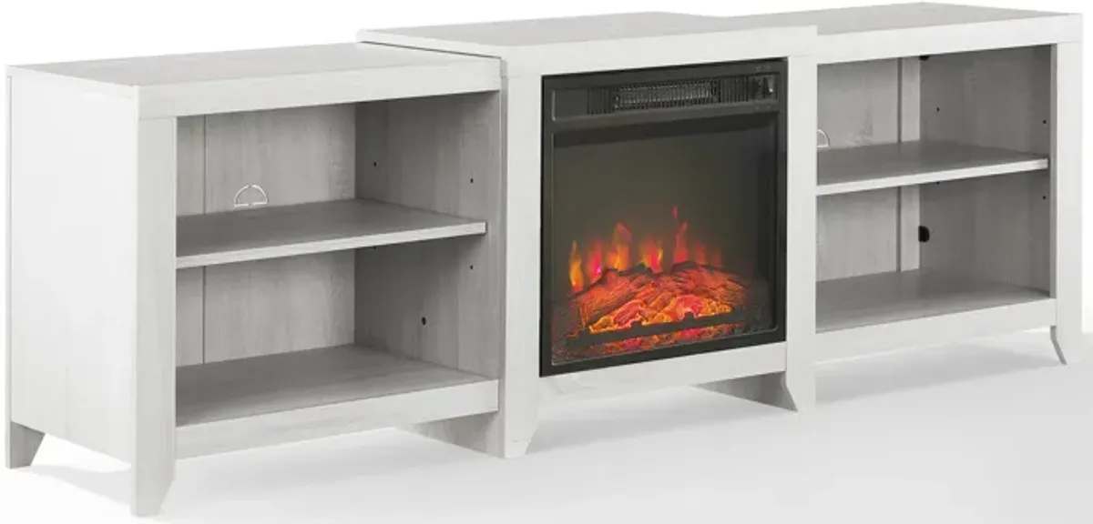 Andie 69" TV Stand with Fireplace - Whitewash