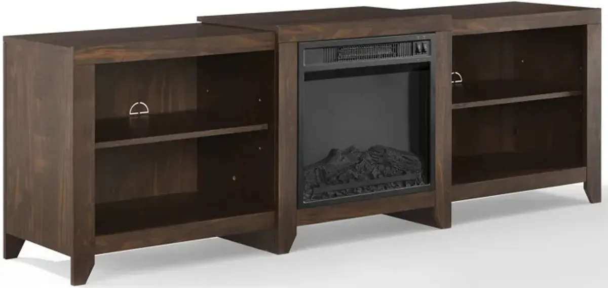 Andie 69" TV Stand with Fireplace - Dark Walnut