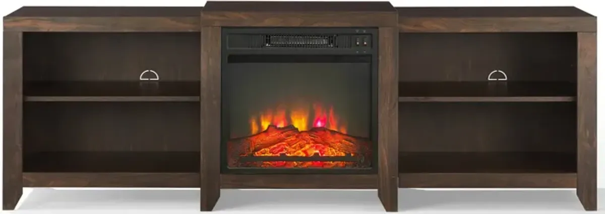 Andie 69" TV Stand with Fireplace - Dark Walnut