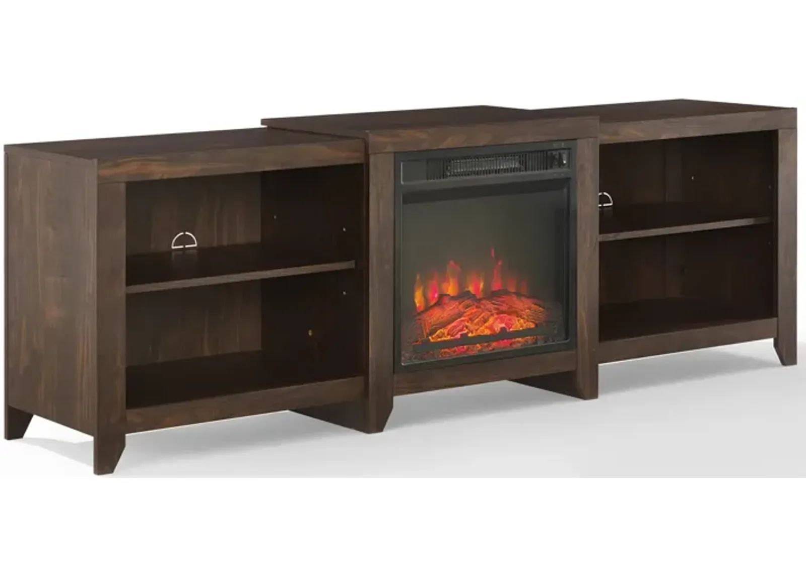 Andie 69" TV Stand with Fireplace - Dark Walnut