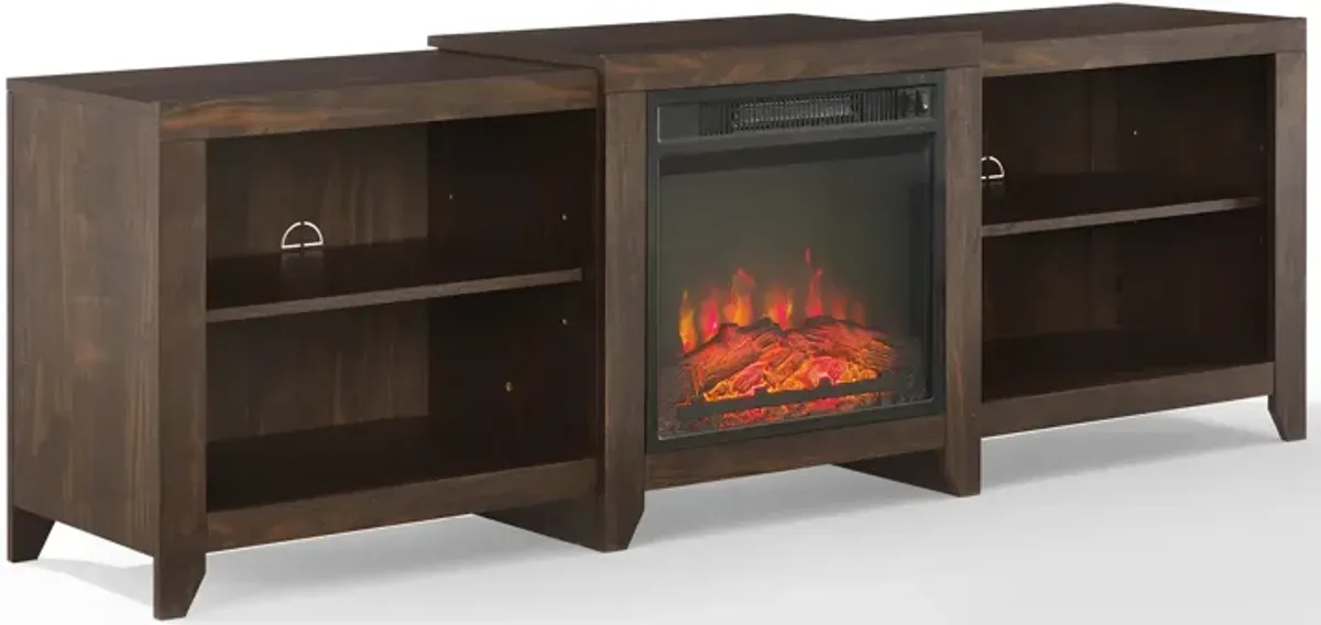 Andie 69" TV Stand with Fireplace - Dark Walnut