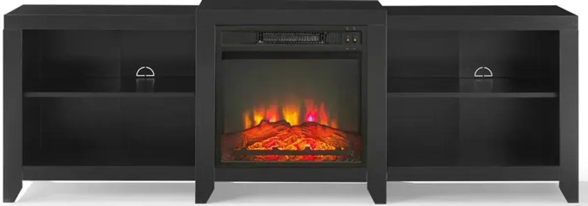 Andie 69" TV Stand with Fireplace - Black