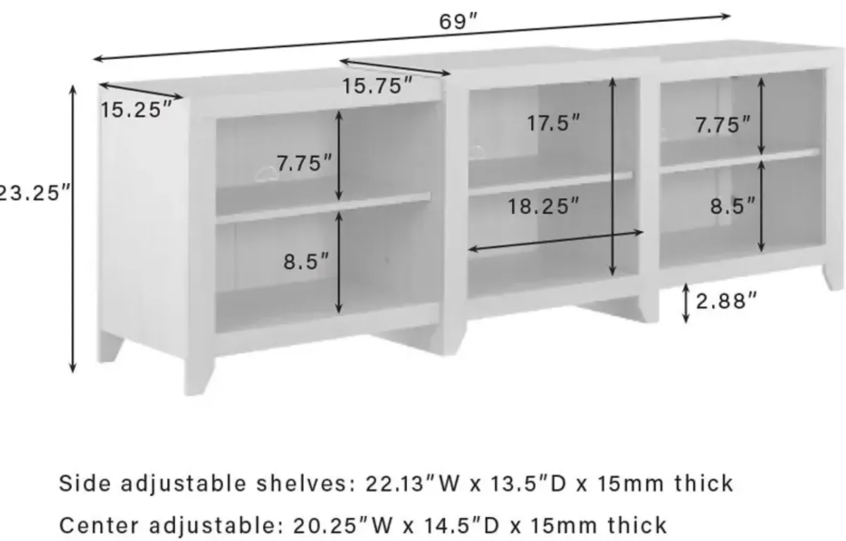 Andie 69" TV Stand - Whitewash