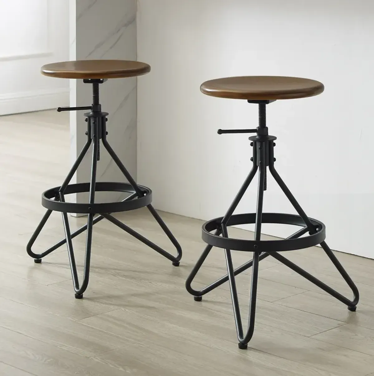 Suki Set of 2 Adjustable Height Swivel Stools