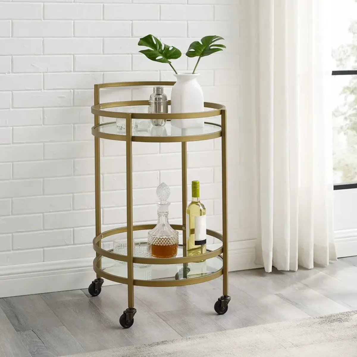 Sovereign Round Bar Cart - Gold