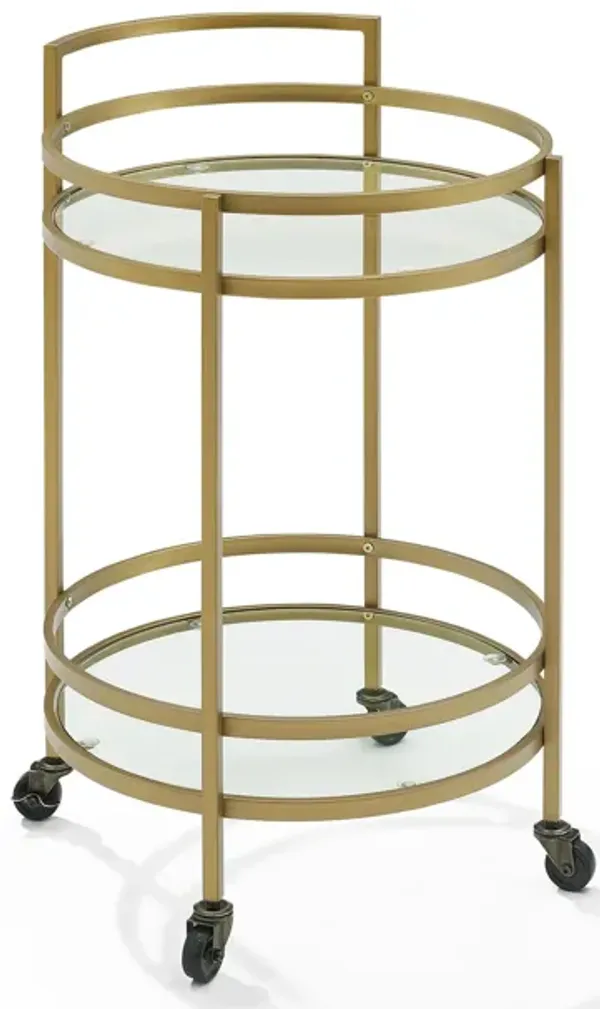 Sovereign Round Bar Cart - Gold