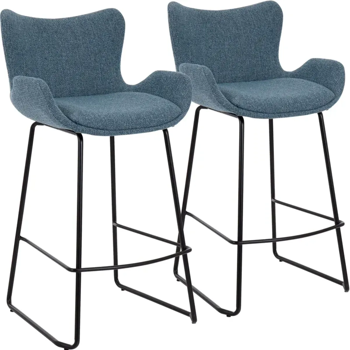 Amalia Set of 2 Counter-Height Stools - Blue