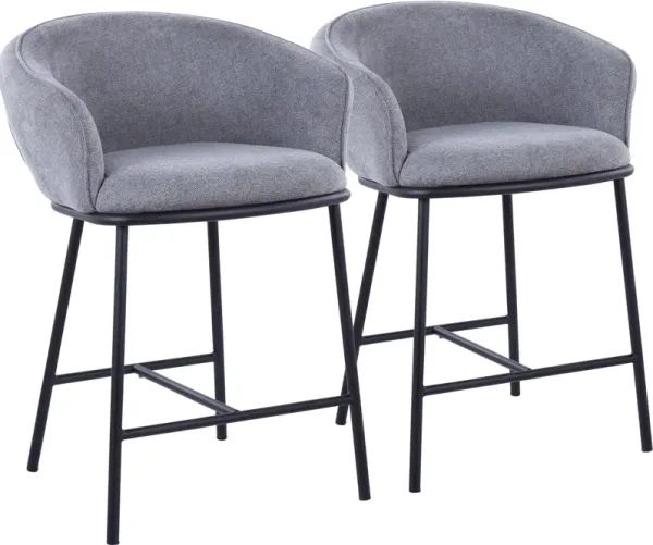Tansy Set of 2 Counter-Height Stools - Gray