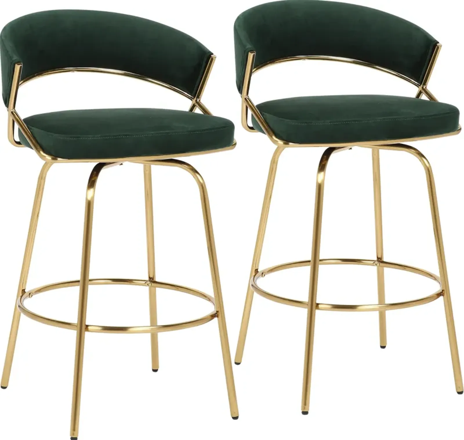 Cyntia Set of 2 Counter-Height Stools - Green