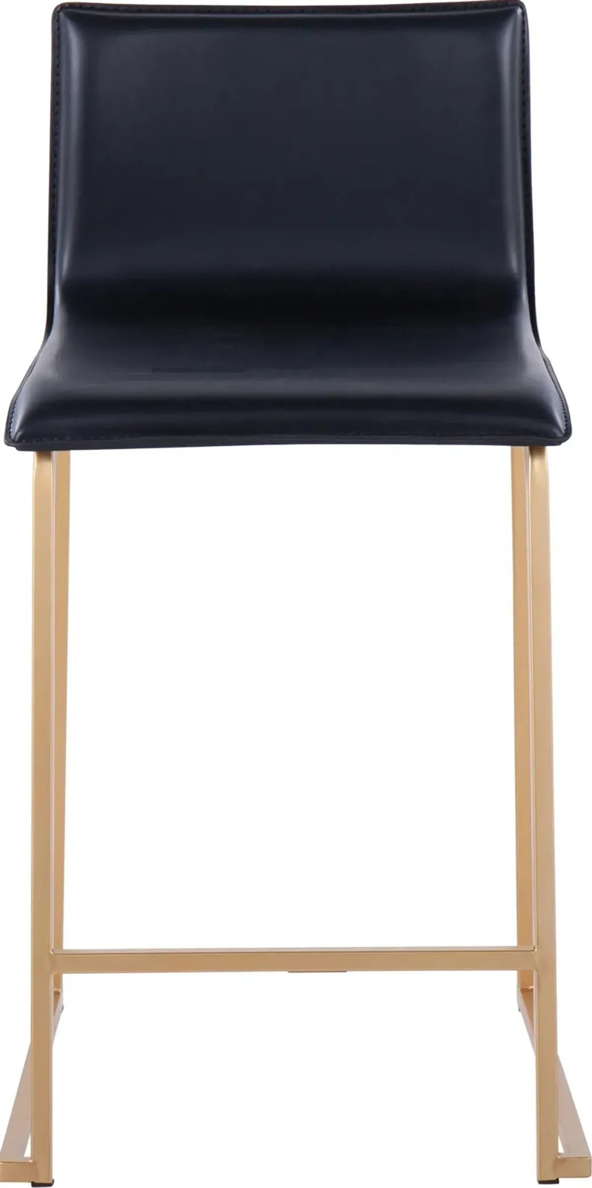 Doric Set of 2 Counter-Height Stools with Back - Gold/Black