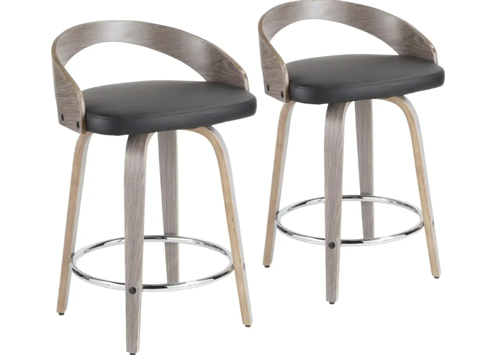 Cocina Set of 2 Counter-Height Stool - Light Gray