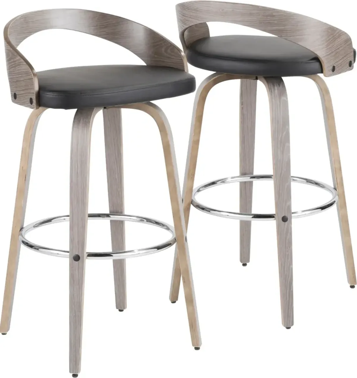 Cocina Set of 2 Bar Stools - Light Gray