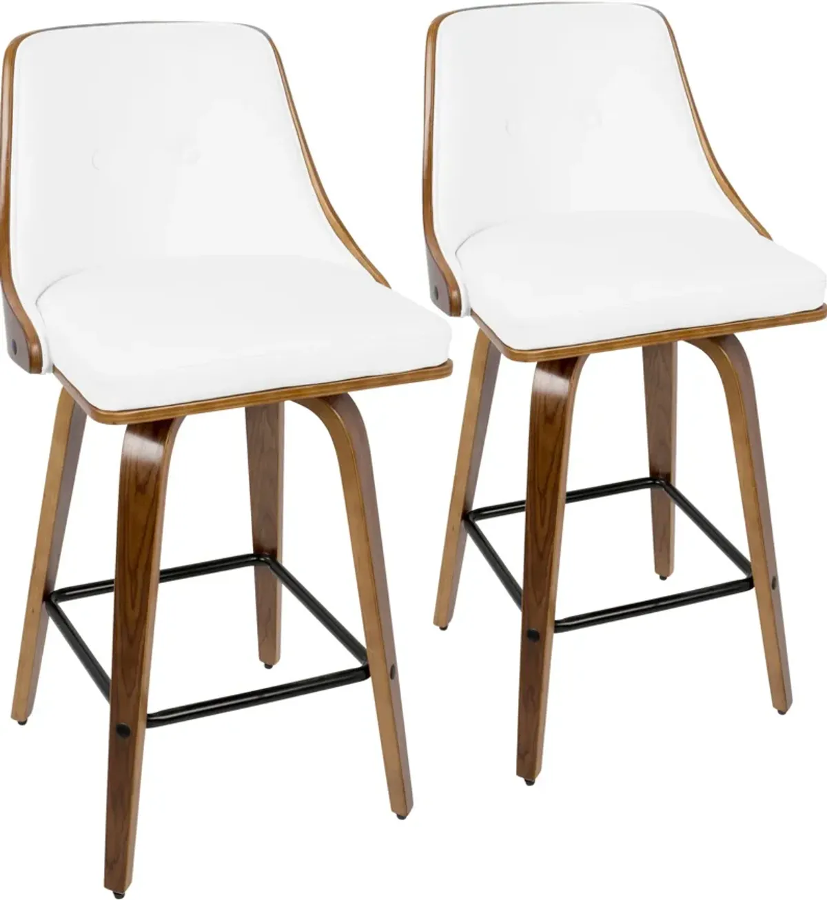 Mally Set of 2 Counter-Height Stools - White