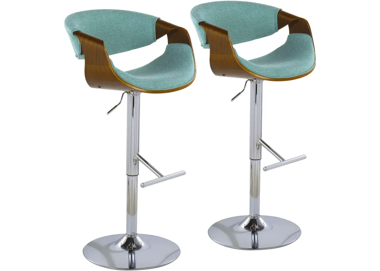 Leo Set of 2 Adjustable Bar Stools - Blue