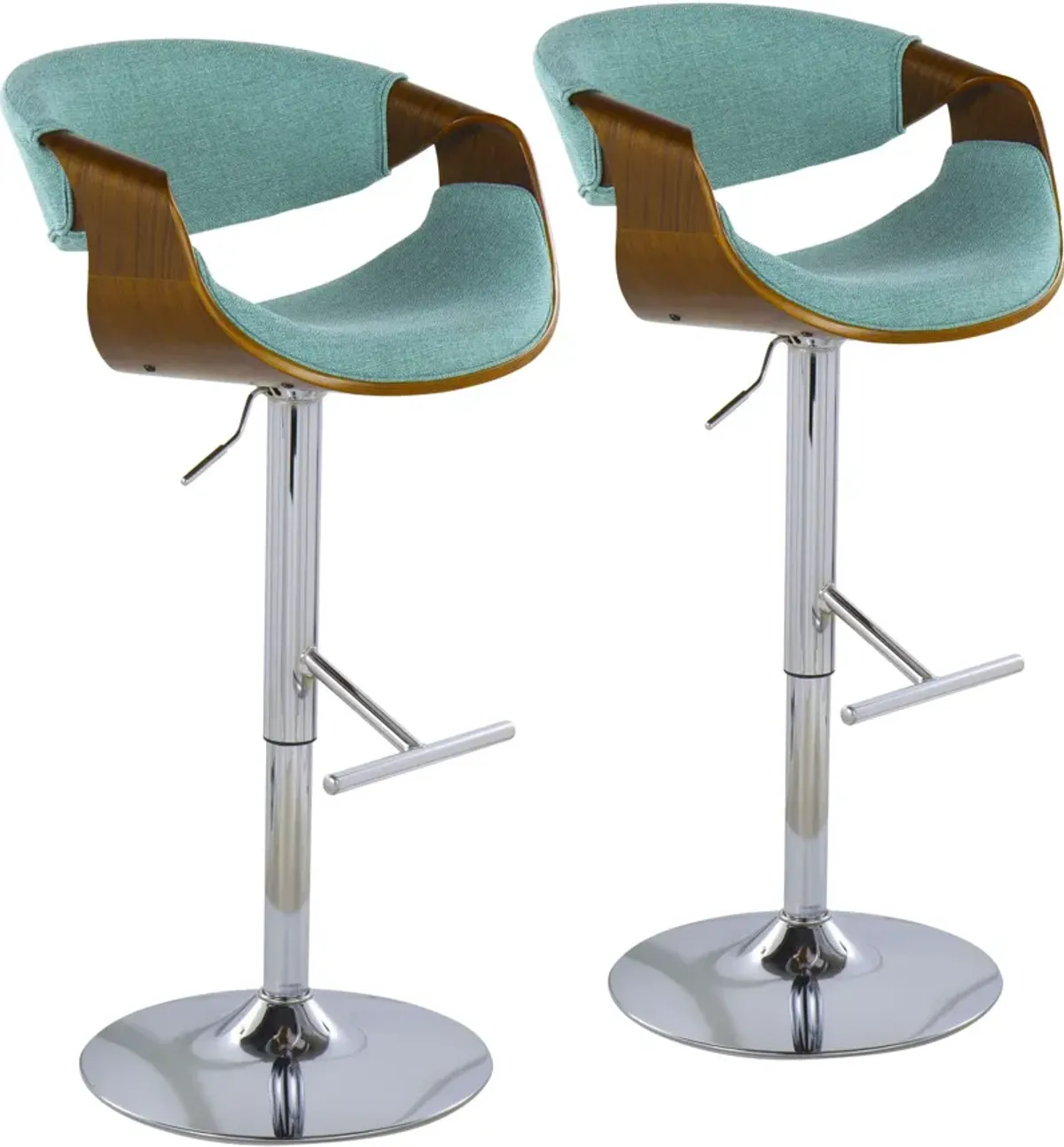 Leo Set of 2 Adjustable Bar Stools - Blue