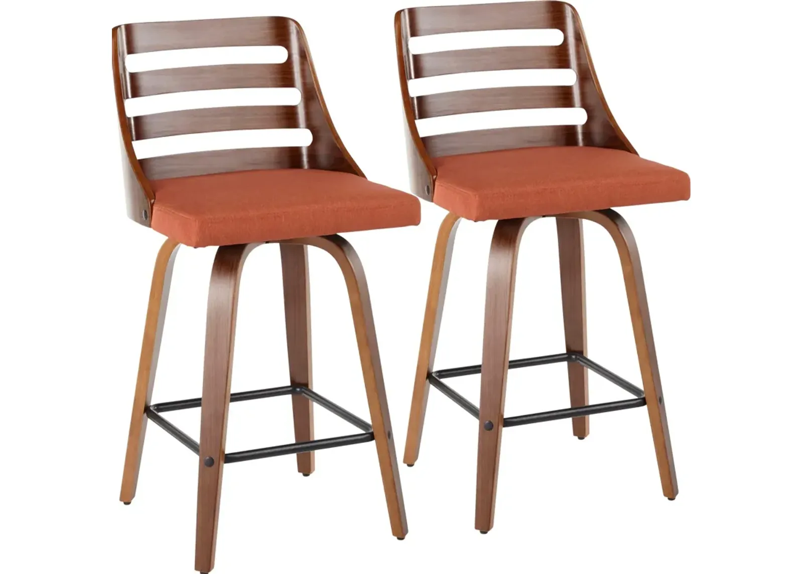 Marla Set of 2 Counter-Height Stools - Orange