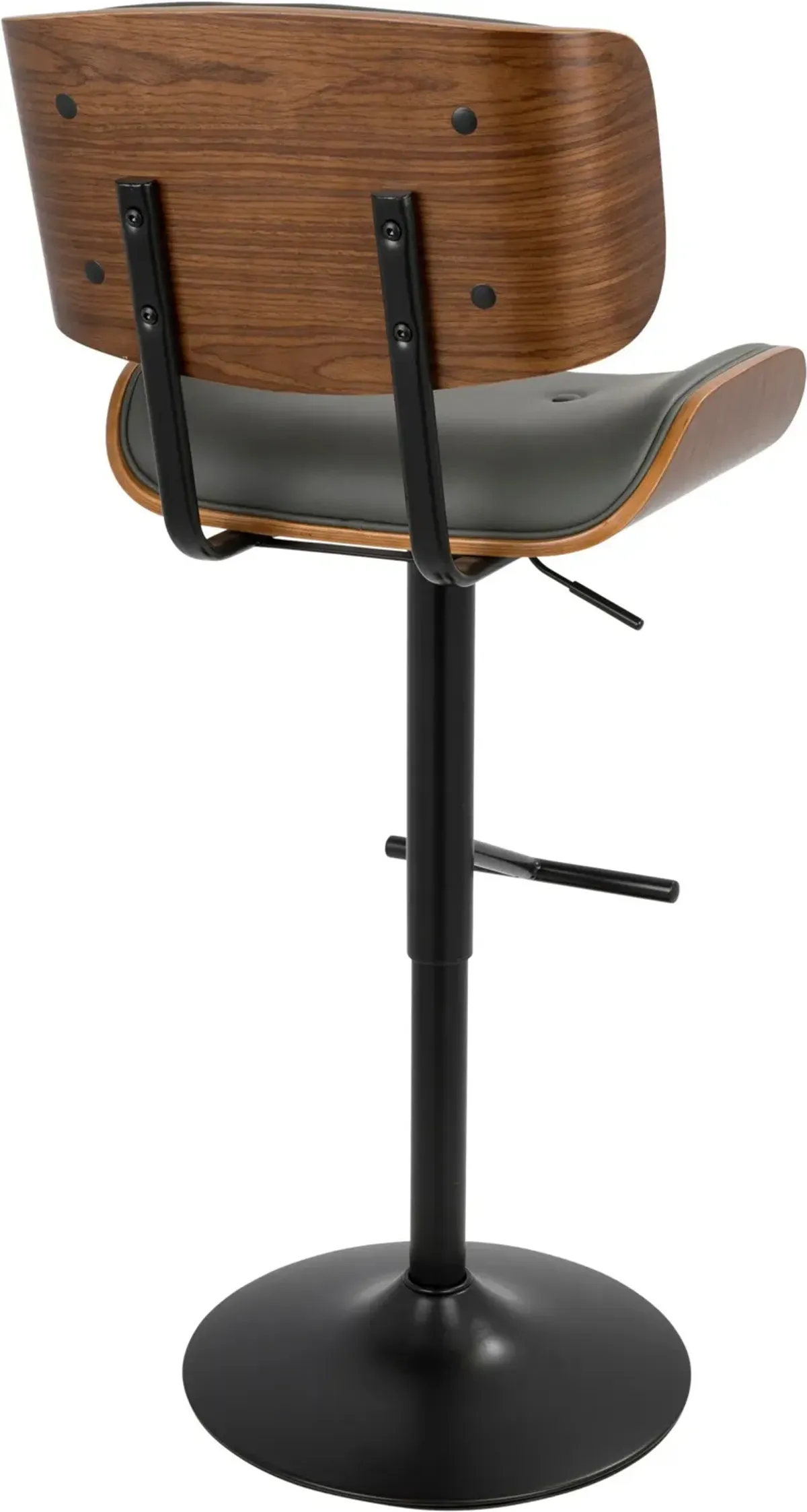 Treyvon Set of 2 Adjustable Bar Stools - Black Vegan Leather