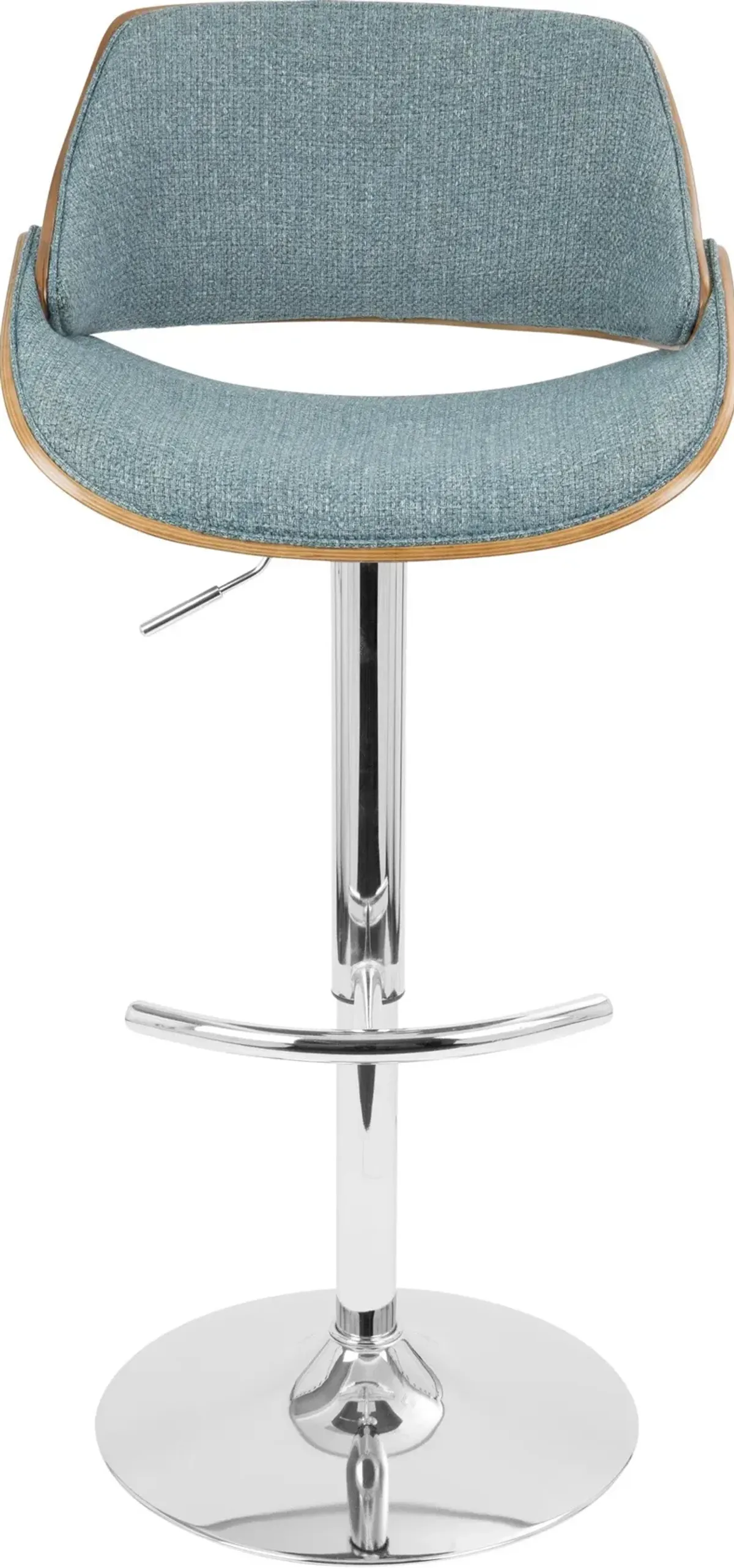 Uma Set of 2 Adjustable Bar Stools - Blue/Wood