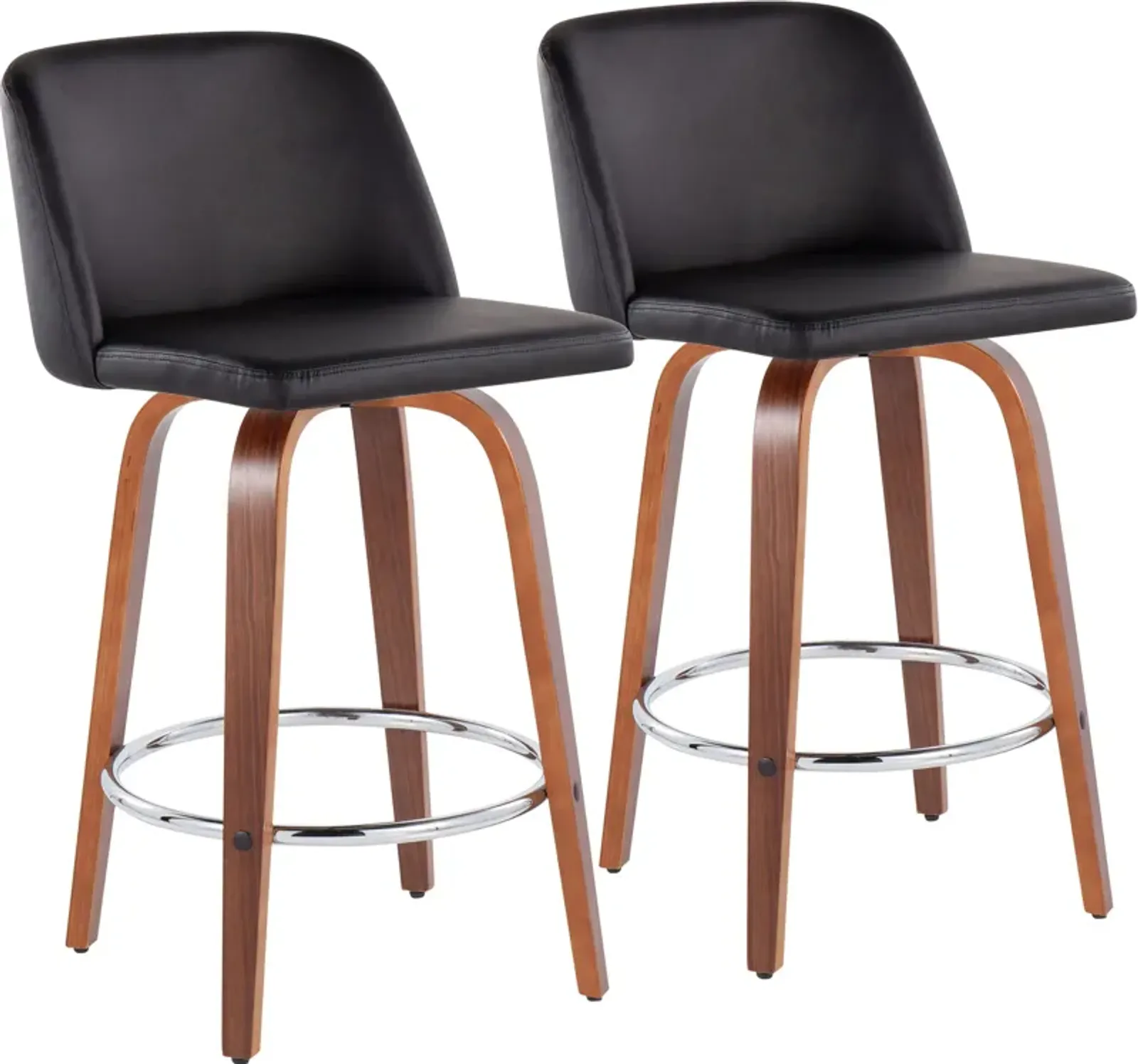 Gerard Set of 2 Counter-Height Stools - Black/Brown