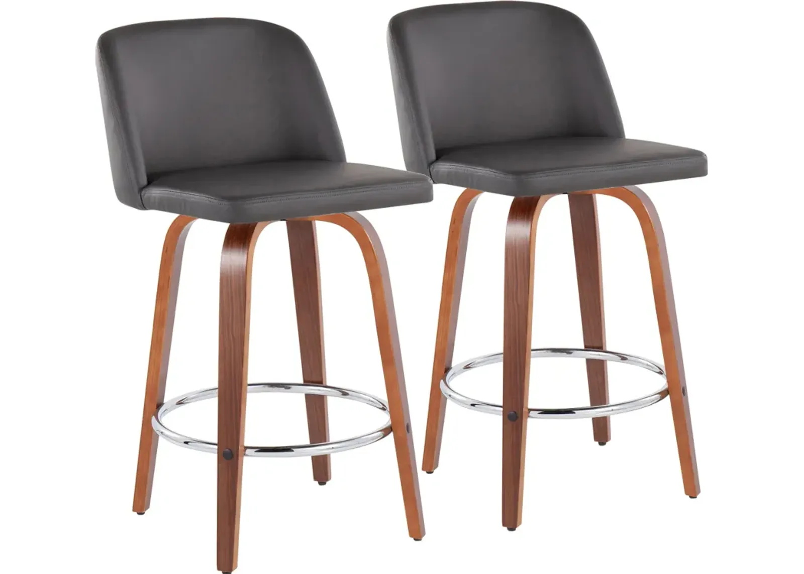 Gerard Set of 2 Counter-Height Stools - Gray/Brown