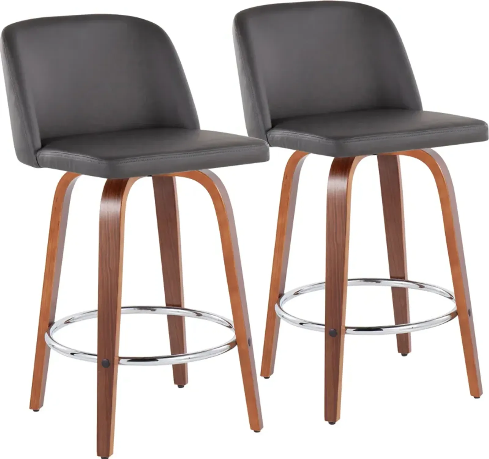 Gerard Set of 2 Counter-Height Stools - Gray/Brown