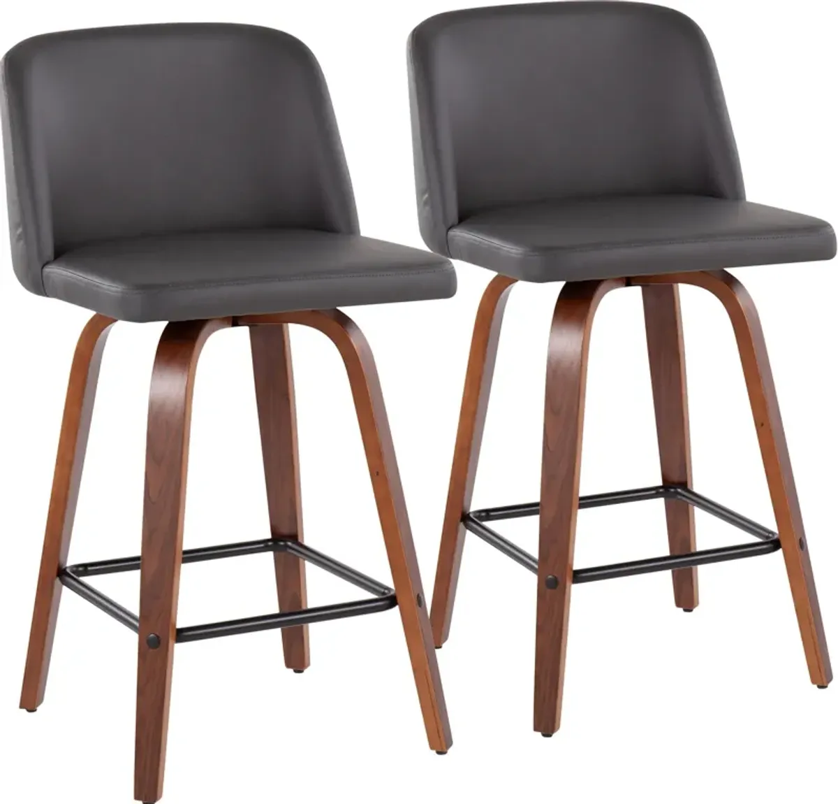 Gerard Set of 2 Counter-Height Stools - Gray/Black