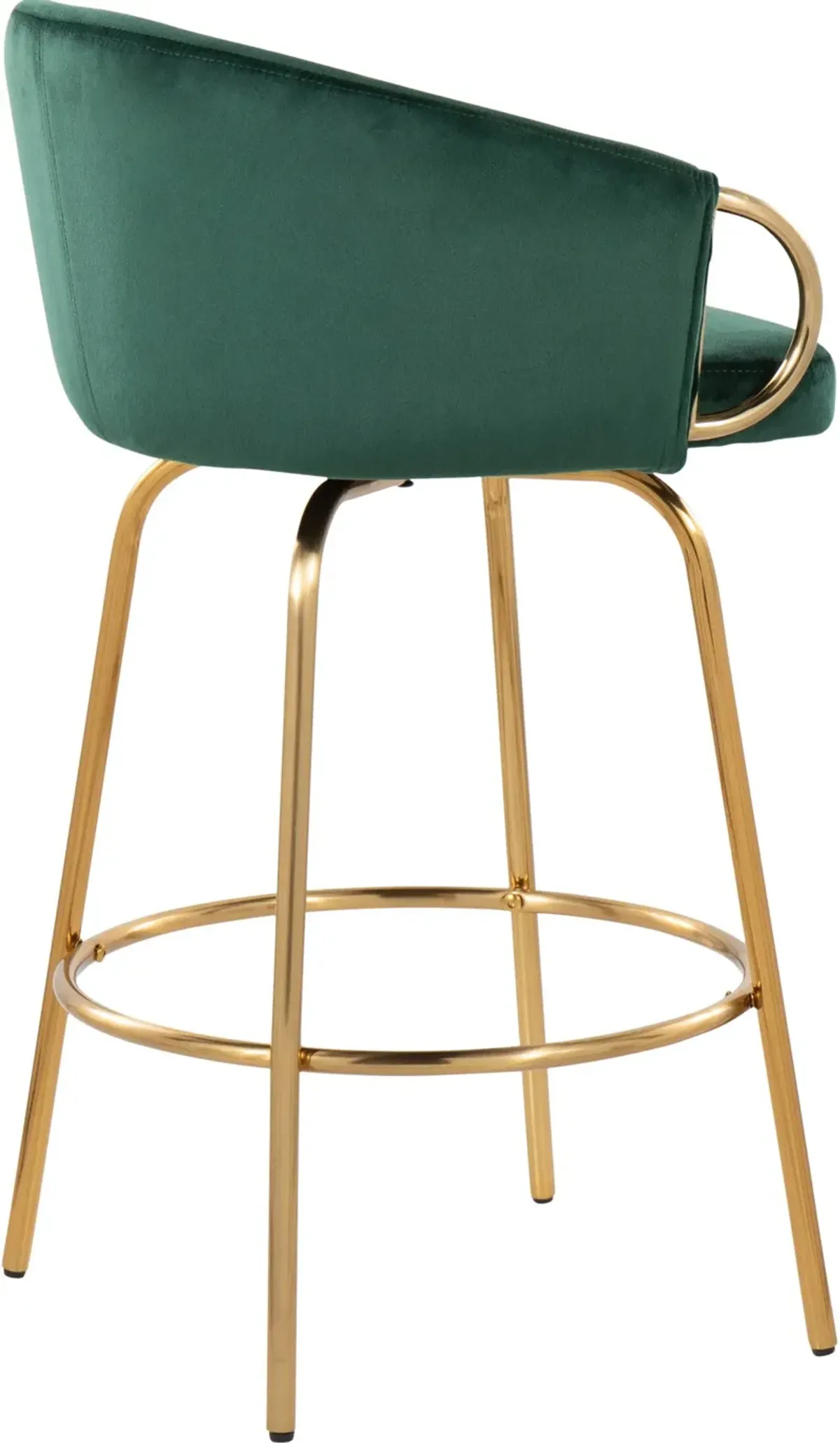 Eve Set of 2 Counter-Height Stools - Green/Gold